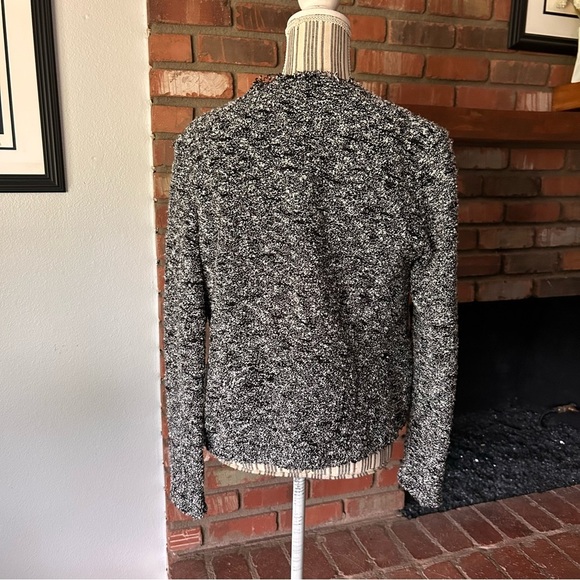 IRO Chada Metal Laced Boucle Open Blazer Jacket in Black & White Sz M - Picture 12 of 14